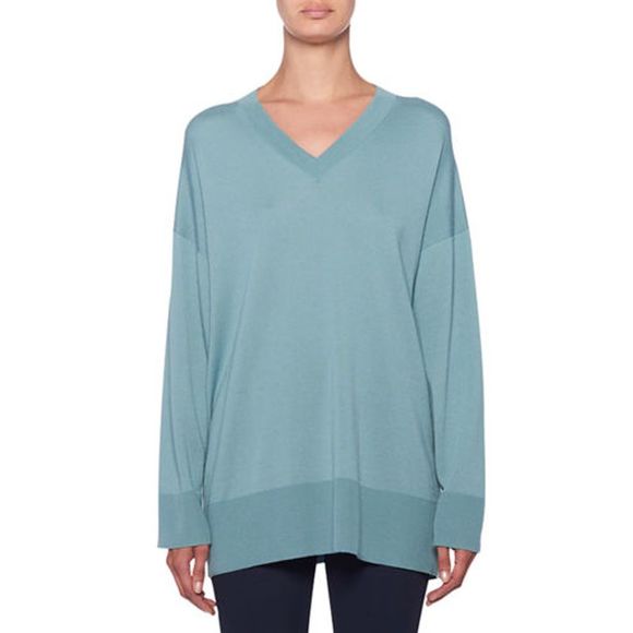 The Row Sweaters - THE ROW Sabrina Cashmere V-Neck Sweater Blue Small